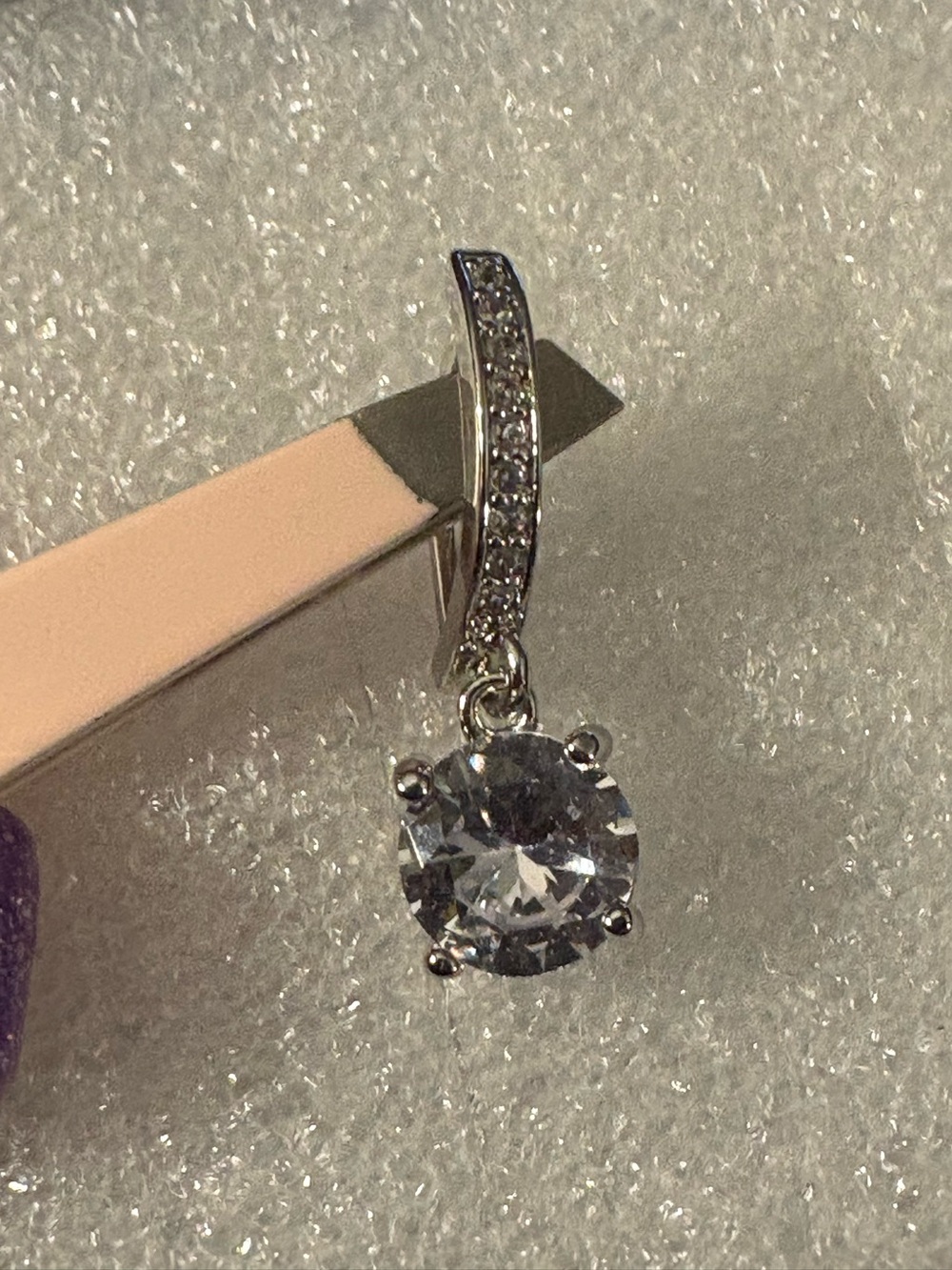 Belly Ring-Dangling Naval  Ring Copper Zirconia Silver Tone